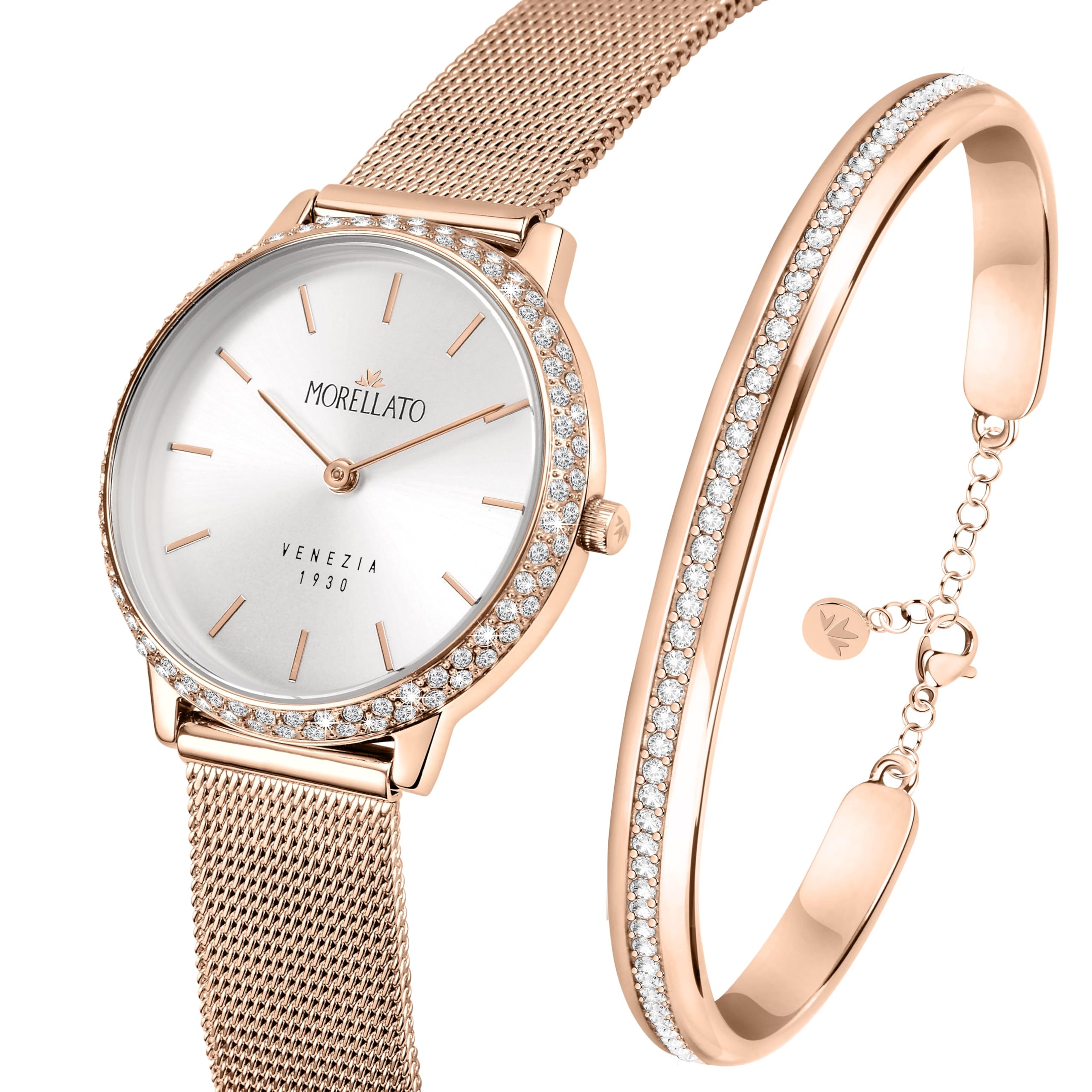 Morellato 1930 Montre Femme Seule Heure | Laiton, Acier, Boîtier 3,32 cm x 3,1 cm, PVD Or Rose