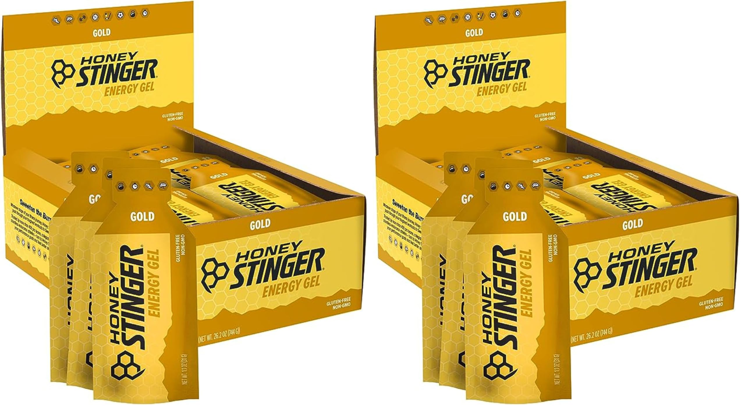 Honey Stinger Gold Energy Gel, Gluten Free & Caffeine Free, for Exercise, Running and Performance, Sports Nutrition for Home & Gym, Pre and Mid Workout, 48 Pack, 26.4 Ounce