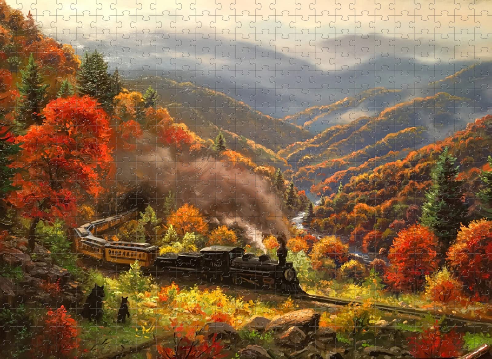 Puzzle per adulti 6000 pezzi di treni di montagna Puzzle impegnativi e giochi di famiglia Combinazioni di puzzle