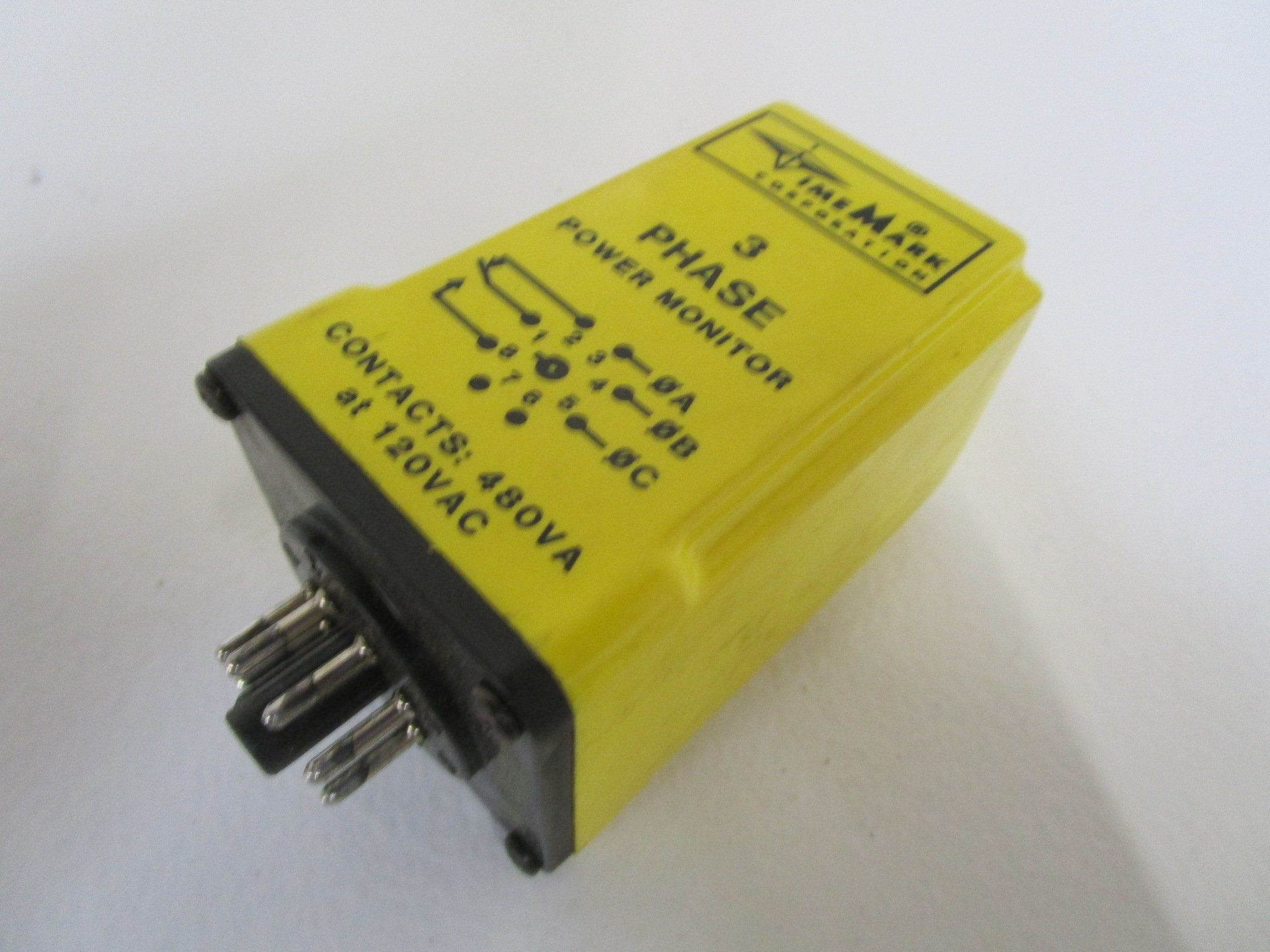 Time Mark Corporation A258B Relay; SSR; Phase Monitor; SPDT; Cur-Rtg 10A; Ctrl-V 480AC; Vol-Rtg 240AC; Socket Mnt product thumbnail 6