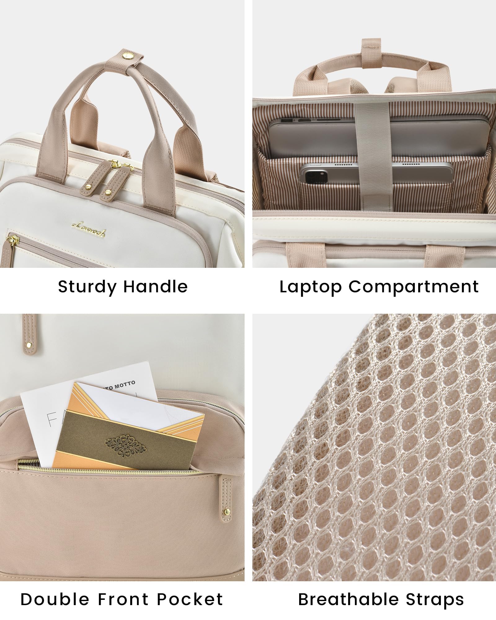 LOVEVOOK Zaino per il pranzo da donna, borsa per computer portatile con borsa termica per il pranzo, per insegnanti, infermiere, lavoro, campeggio, picnic