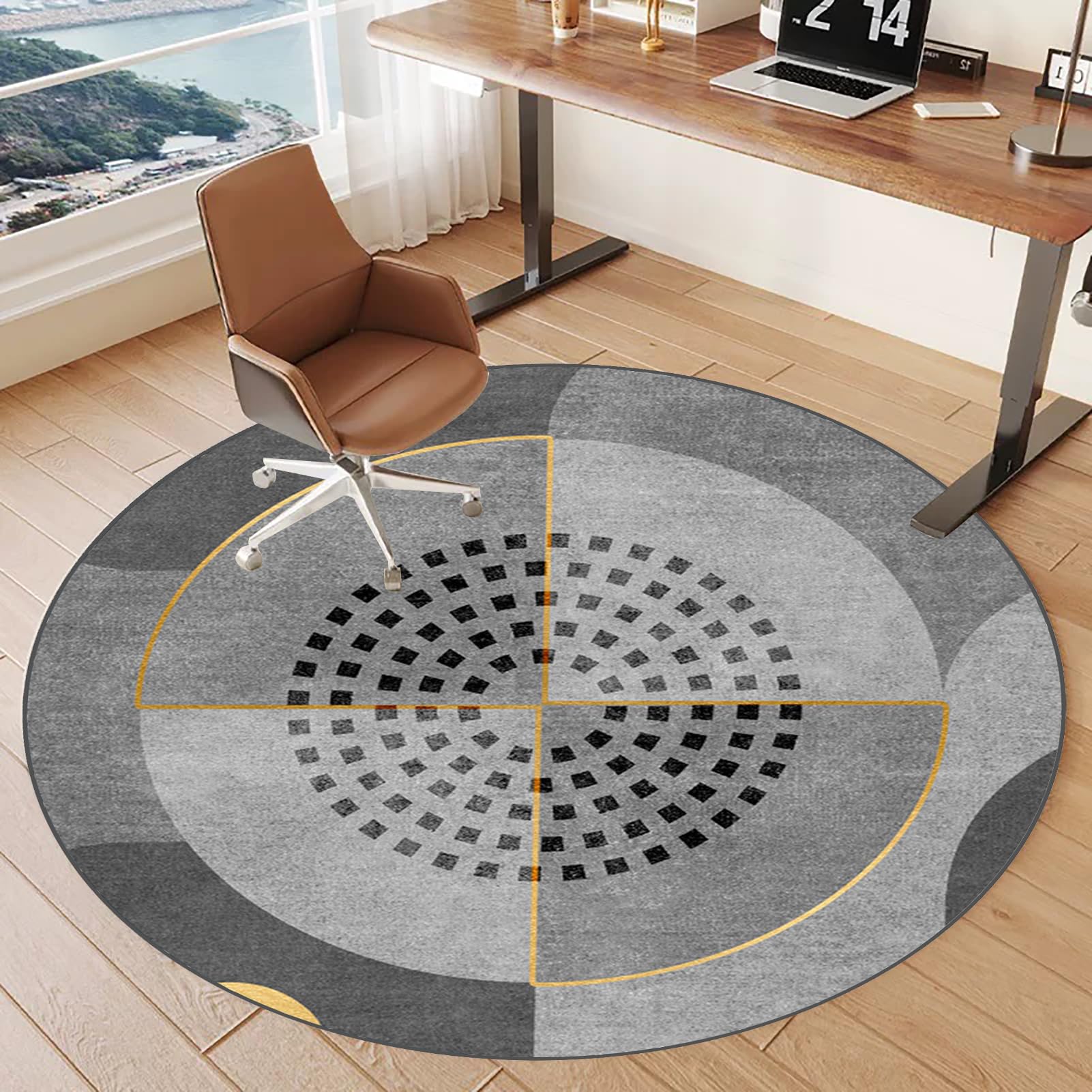 Office Chair Mat for Hardwood Floor, Gaming Chair Mat for carpet floors, Desk Chair Mat, Round Multi-Purpose Floor Protector for Rolling Chair Non Slip Carpet Protection Mat Anti-scratch 120 cm
