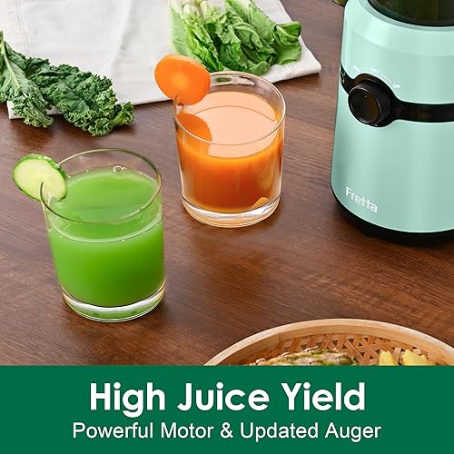 Miniatura 6 de Máquinas Exprimidoras de Prensa Fría, Máquinas Exprimidoras de Masticación Lenta Fretta con Canal de Alimentación Grande de 4.25", Se Adapta a