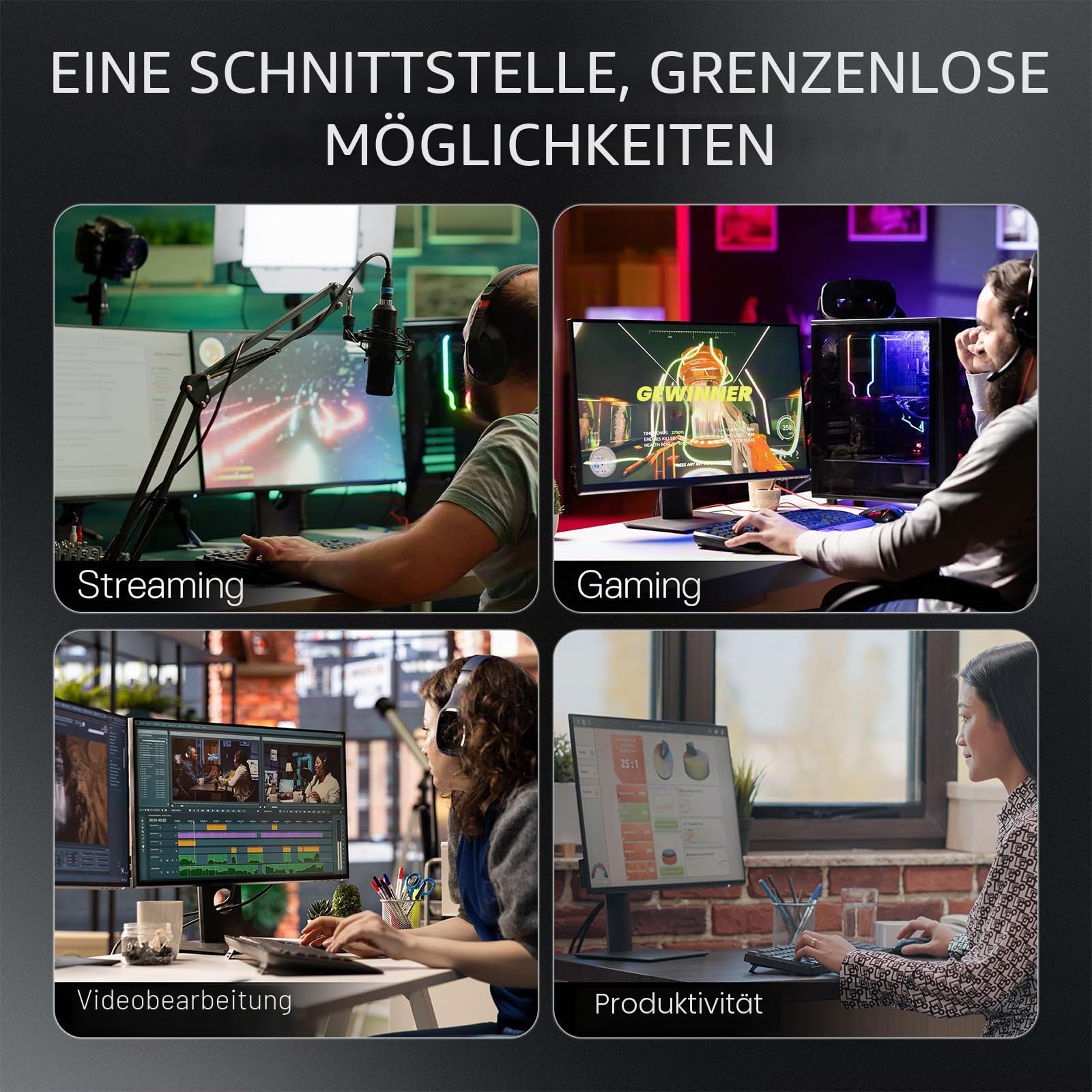 Redragon SS552 Stream Controller Makro Pad Touch Streifen LCD Tasten | Drehregler Stream Station Content Creator Streaming Gaming Kompatibel PC Mac Anpassbar