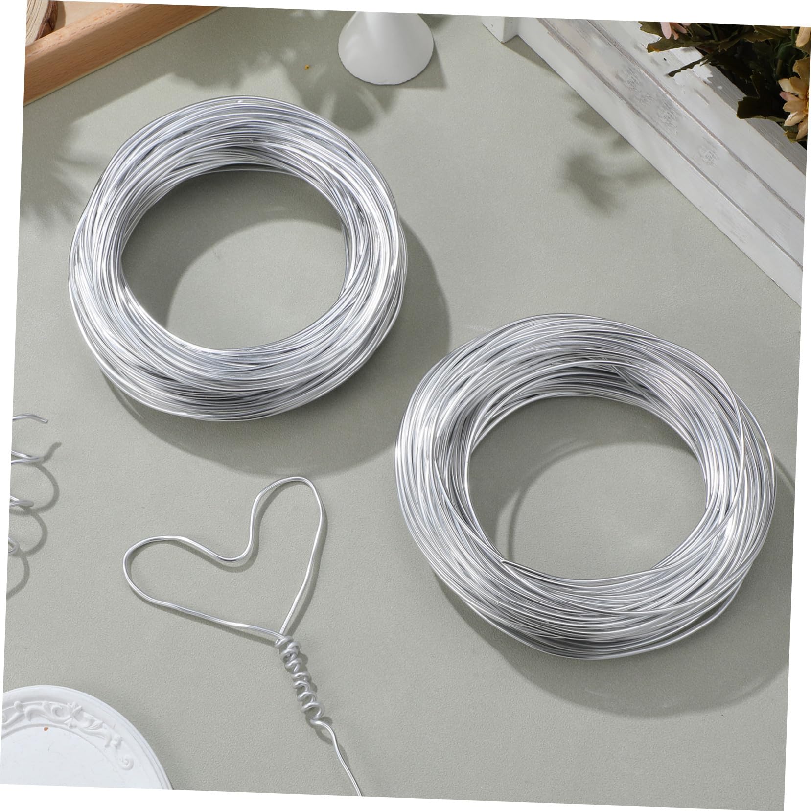 Filo di Alluminio Artigianale Argento 2 Pezzi per DIY