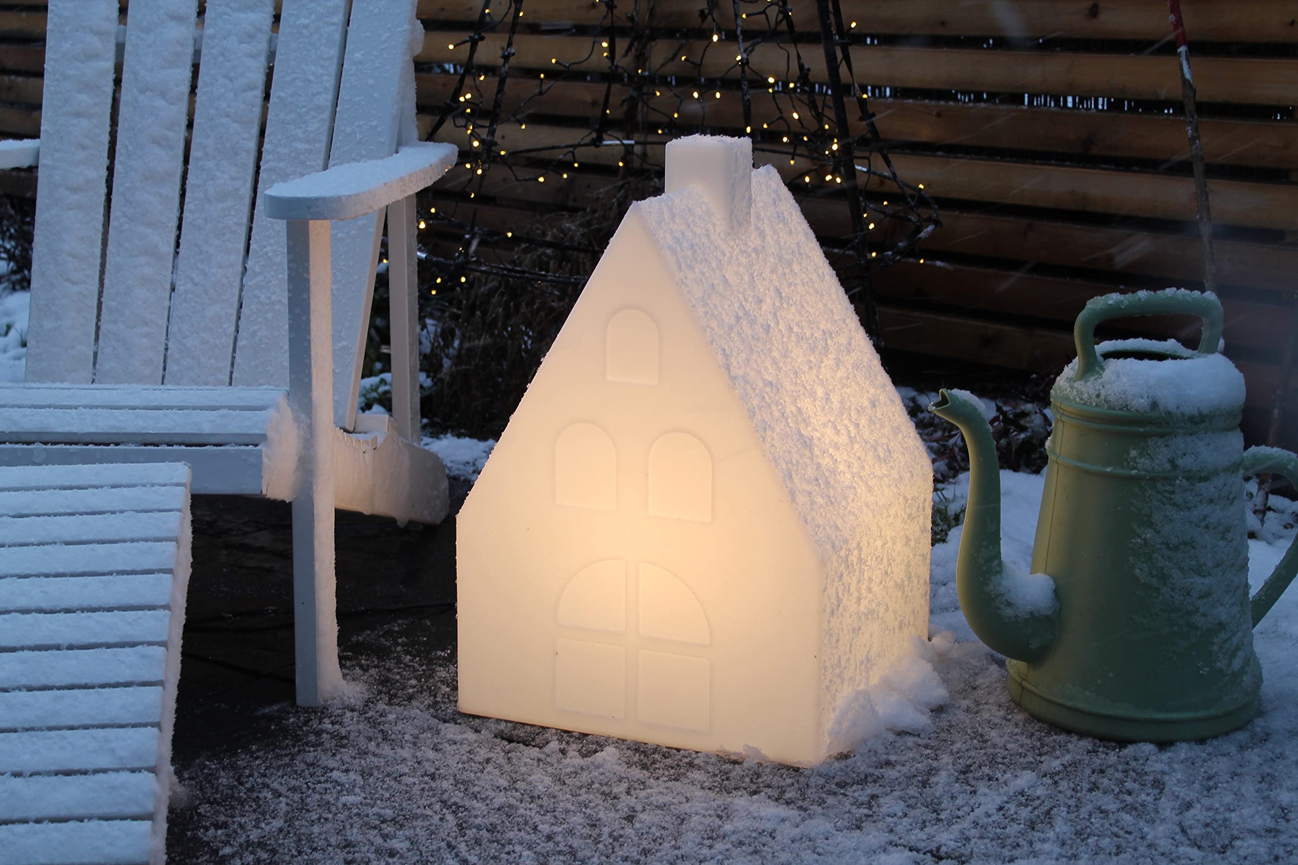 8 seasons design Shining House Solar LED Weihnachtsbeleuchtung (60 cm, weiß) inkl. Solarmodul und LED in warmweiß, als Weihnachtsdeko, Winterdeko, Deko-Solarlampe für außen