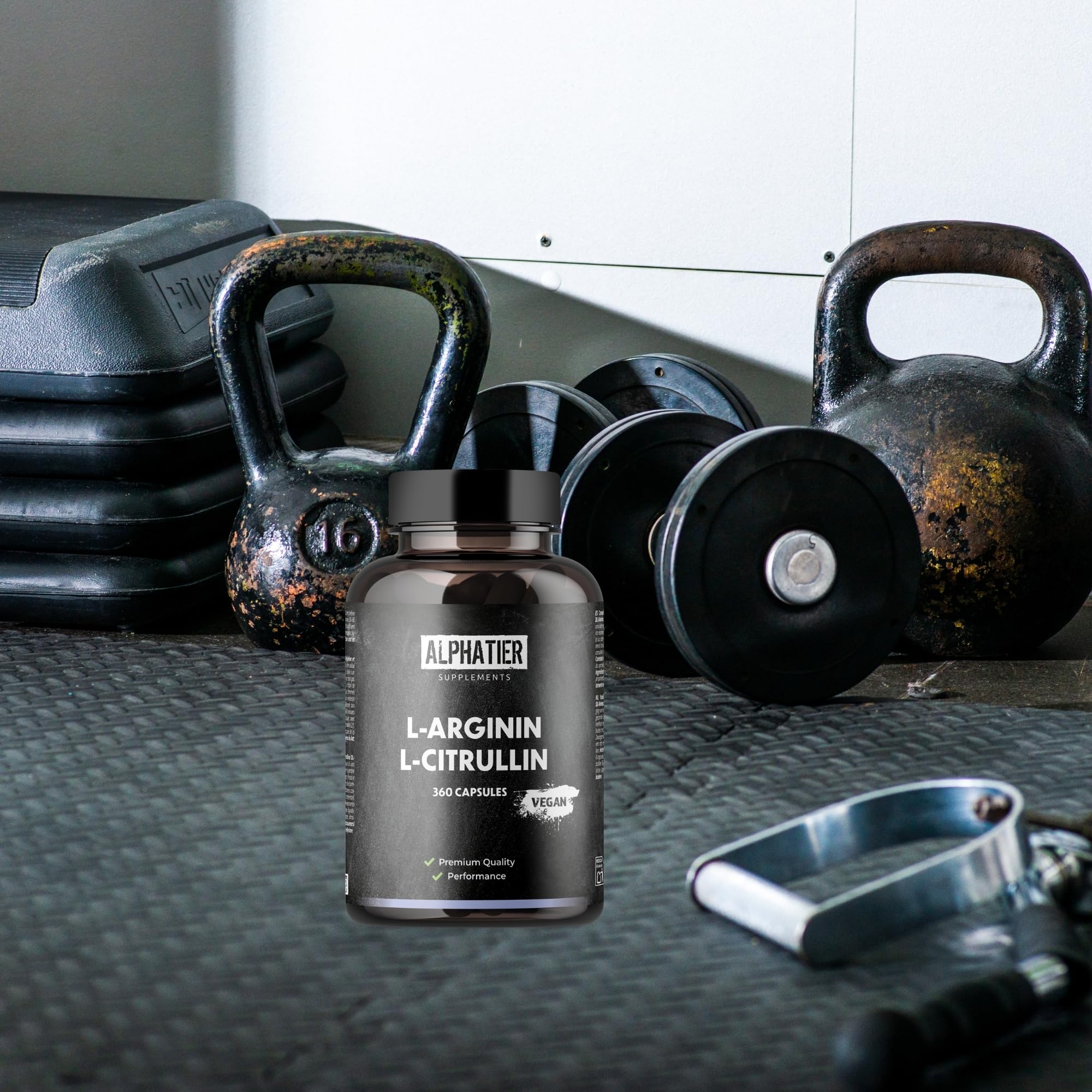 Alphatier L-Arginine L-Citrulline Capsules hautement dosées - 360 gélules végétaliennes - 3000 mg de malate de citrulline DL 2:1 + base d'arginine par portion - Qualité supérieure