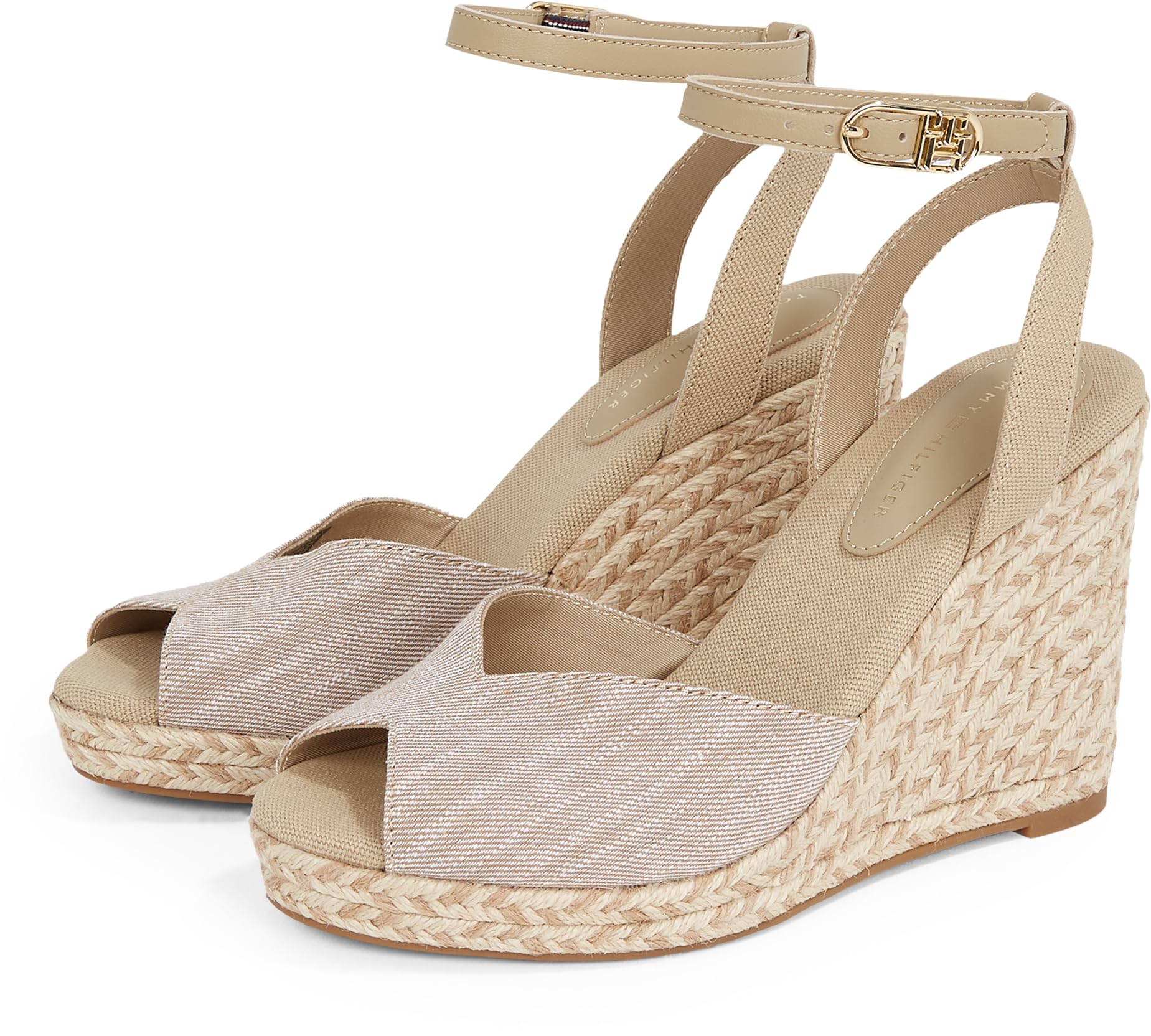 Tommy Hilfiger Donna Espadrillas Wedge Chambray High con Cinturino alla Caviglia