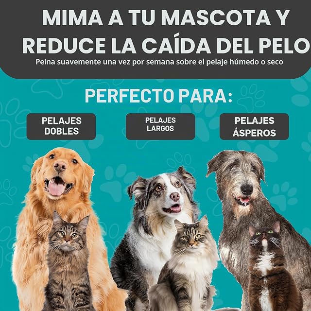 Foto 4 de 8 de Maxpower Planet Cepillo de aseo para mascotas, rastrillo de doble cara para pelar y desenredar