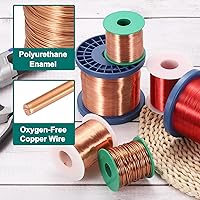 Vista 3 de MECCANIXITY Cable magnético de 20 AWG, cables de cobre esmaltado calibre 20, bobina magnética de 16 onzas para motor transformador eléctrico, grado