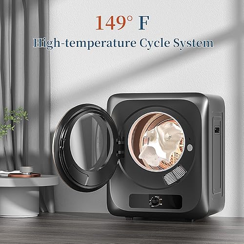 Miniatura 4 de Zynkez Secadora de ropa portátil, secadora eléctrica compacta de 110 V con bañera de acero inoxidable para apartamentos, dormitorios, casas rodantes