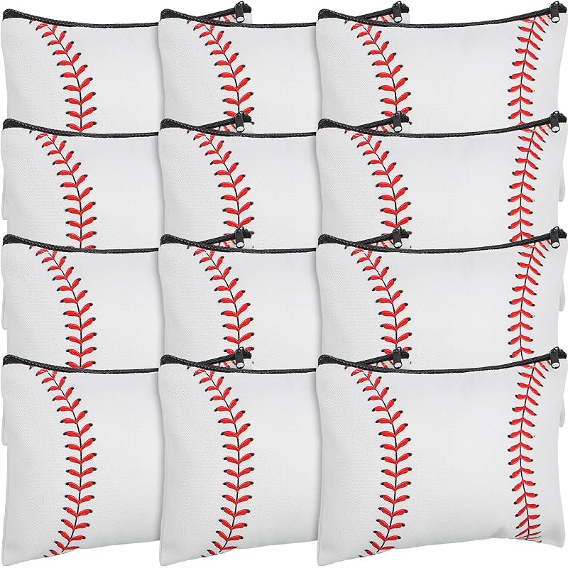 Eccliy Kit com 20 Necessaires de Lona com Zíper e Estampa de Beisebol