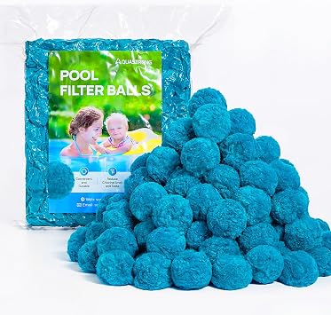 AQUASTRONG Pool Filter Balls for Sand Filter Pump, 4.6 lbs Reusable Sand Filter Balls Replaces 150 lbs Pool Filter Sand, Efficient Blue Filter Balls for Swimming Pools, Filter Pumps, Aquariums