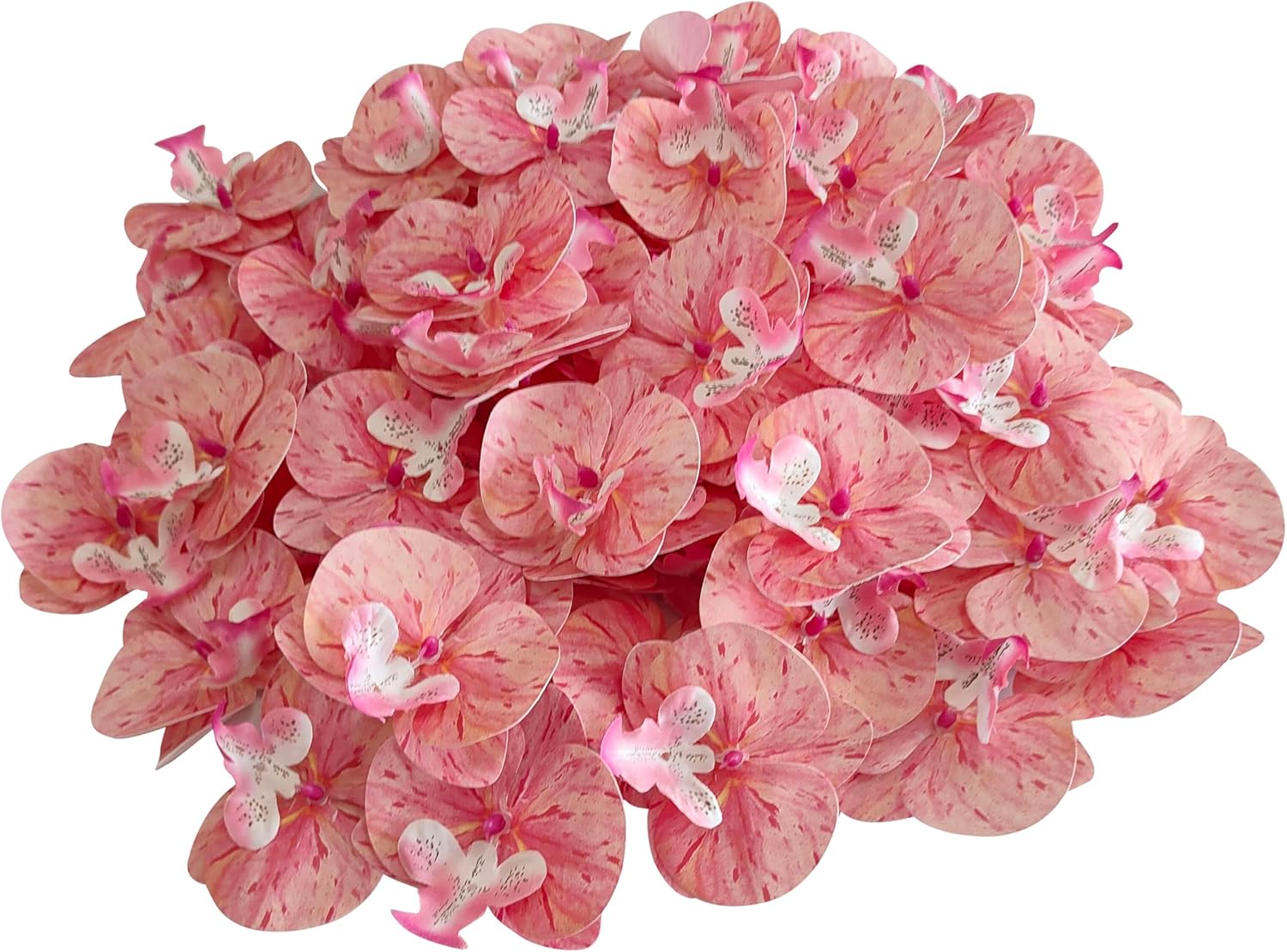 Fake Pink Orchids Artificial Flowers Heads, 3.5''Fake Orchid Heads for Wedding Floral Bouquet Decor DIY Craft Making Bridal Shower Photography Props (80, Pink)