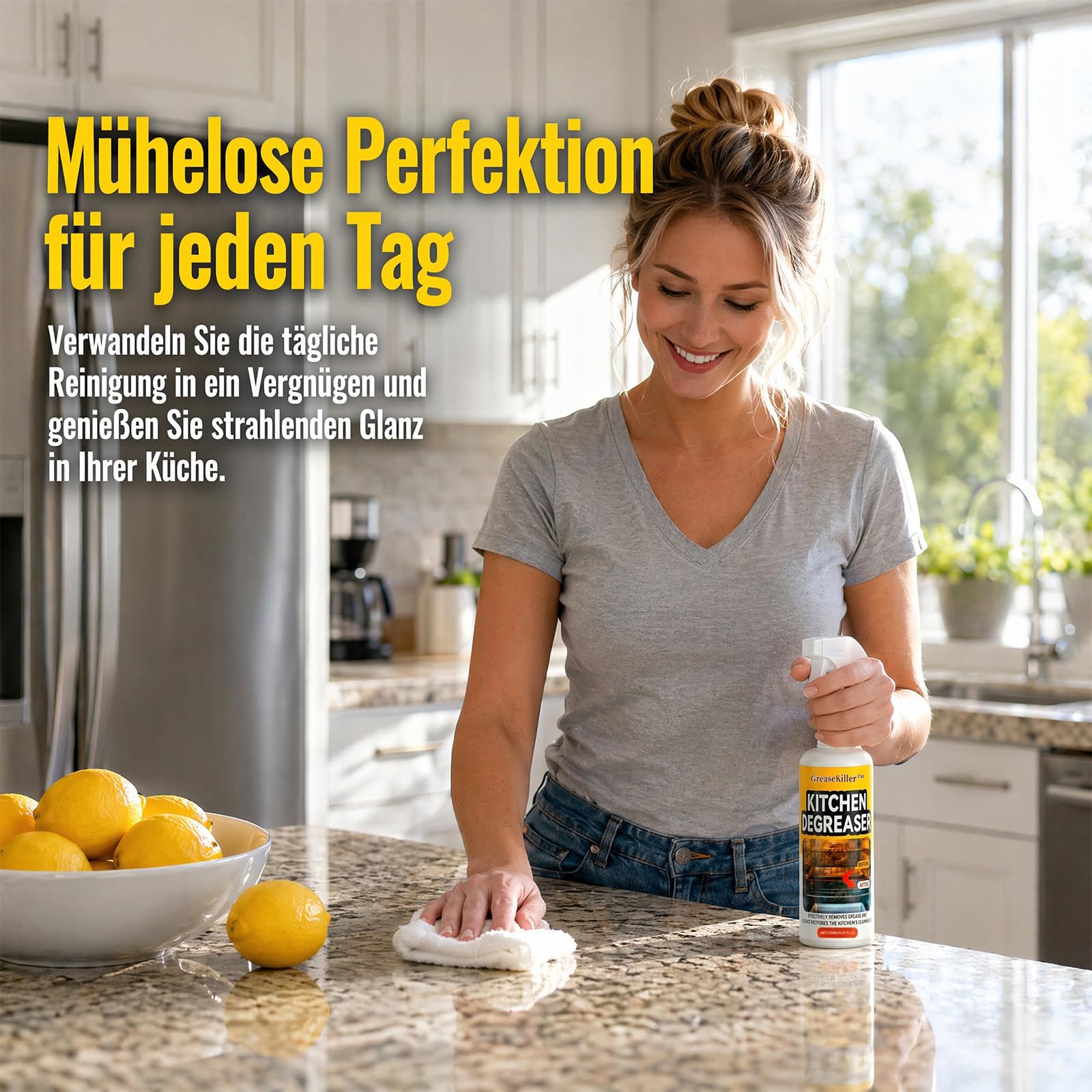 Grease Killer Spray, 2026 Neu Fast-Acting Heavy-Duty Grill Degreaser Spray, Biologisch Abbaubar, Kraftvoll Gegen Eingebranntes & Verkrustungen, Grillrost, Edelstahl, Gusseisen, Air Fryer (1 Flasche)
