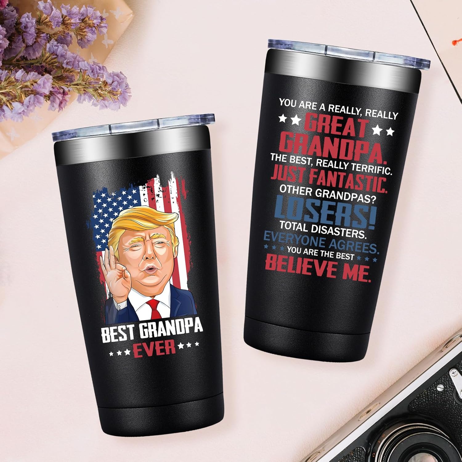 Grifarny Grandpa Gifts - Father's Day Gifts for Grandpas - Great Grandpas Christmas, Birthday Gift from Grandkids - Best Grandpa Ever Tumbler 20 oz - Image 5