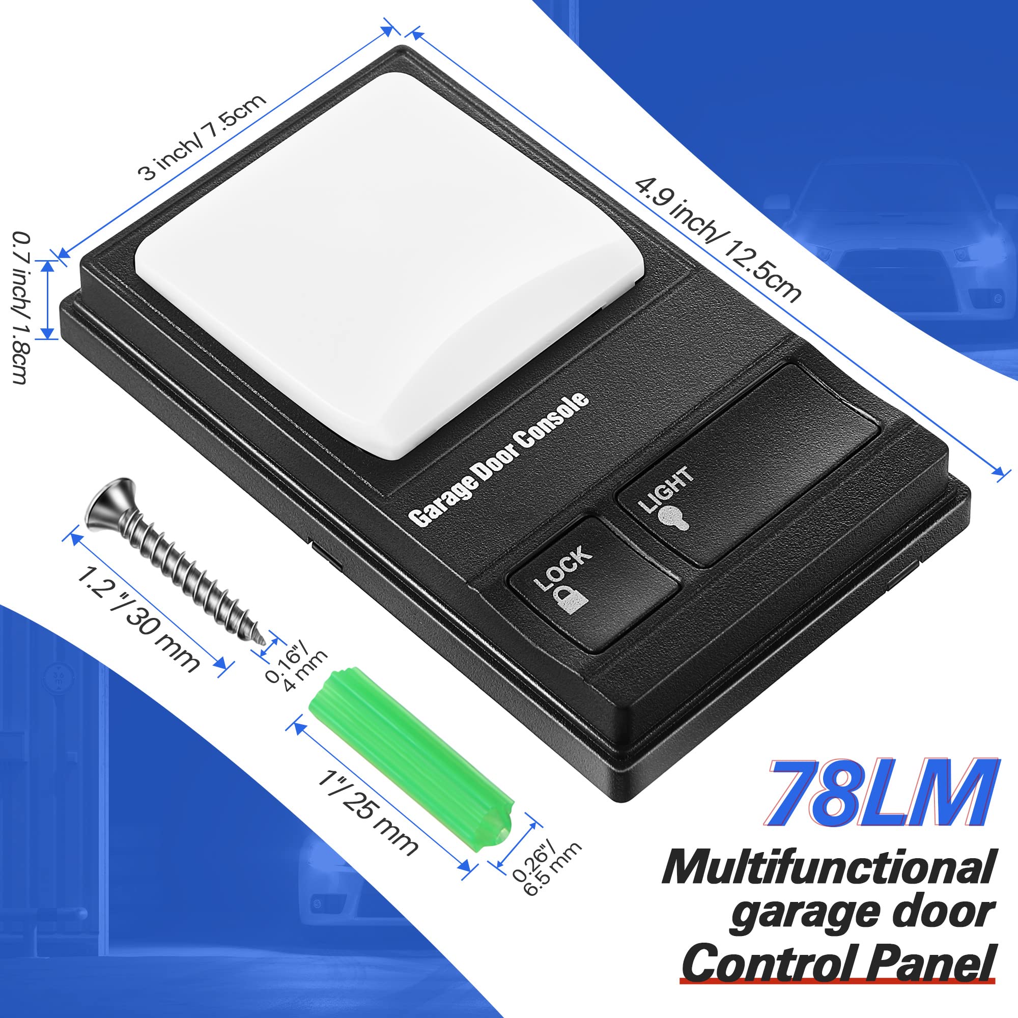 Replacement Garage Door Opener Wall Control Panel - Compatible With Liftmaster 41A5273-1, 78LM Models 2 thumbnail image