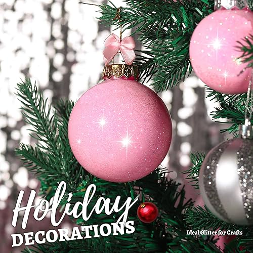 Miniatura 110 de LEOBRO Brillantina rosa, 5.29 onzas, purpurina gruesa rosa intenso para manualidades, resina, cuerpo de uñas, decoración de fiestas de vacaciones