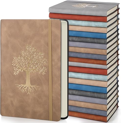 Miniatura 13 de Paquete de 10 Cuadernos de Diario Rayados A5 de Cuero de Tapa Dura para Escribir 200 Páginas 10 Colores Bloc de Notas para Viajes Trabajo Escuela