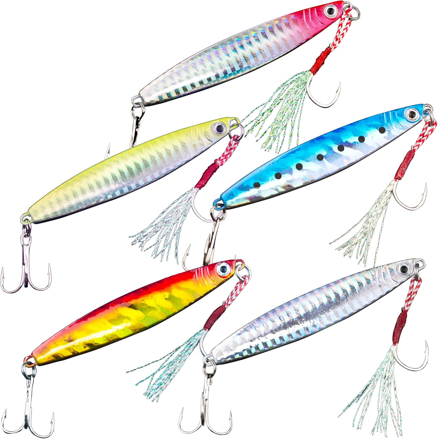 オルルド釣具 メタルジグ セット 30g 7cm 40g 8cm メタルジグセット 10個セット 5個セット アシストフック付き メタルジグh ワラサ ブリ ヒラマサ マダイ ジギング ライトショアジギング Qb Faz Co Zm