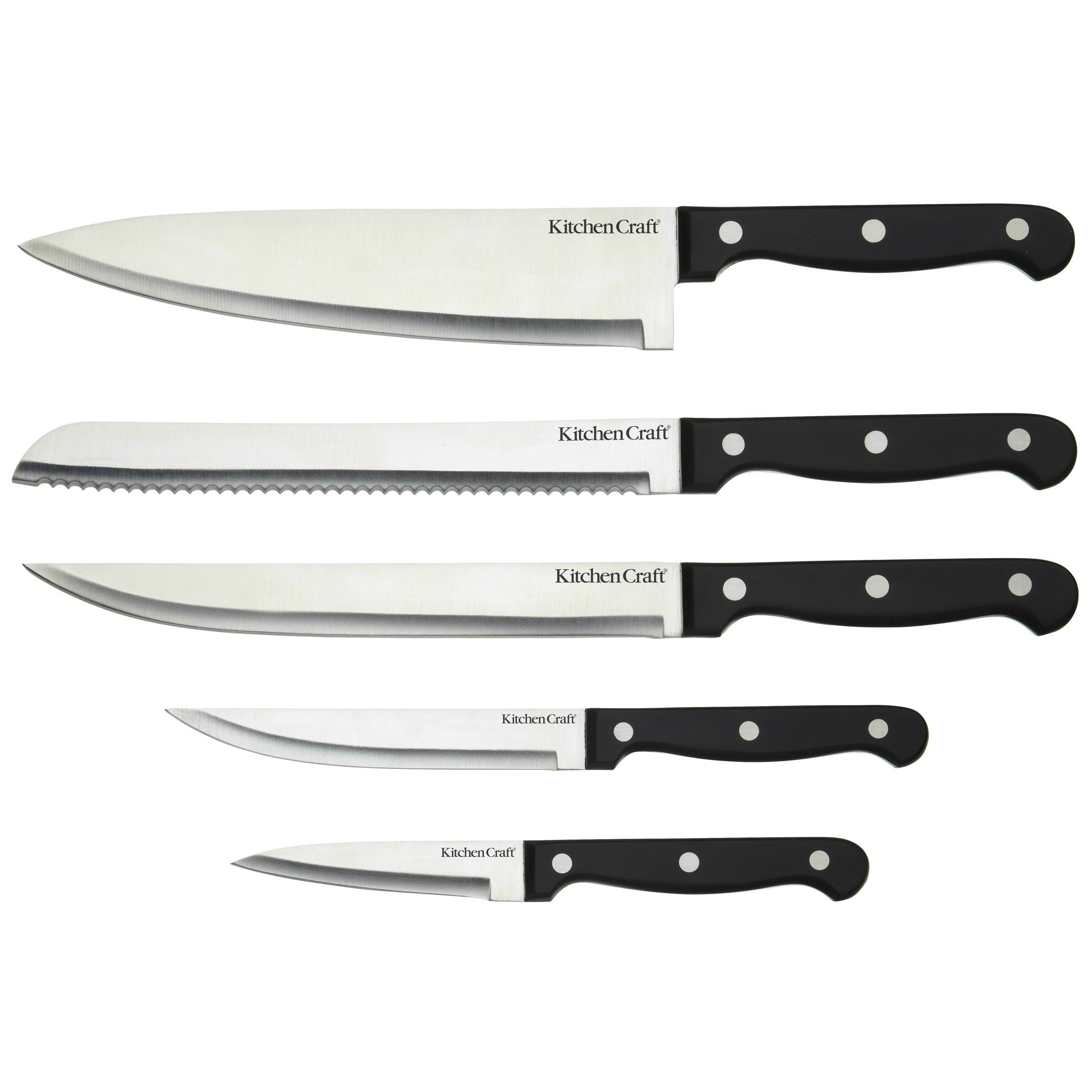 Kitchen Craft - Set de 6 Cuchillos con Soporte de Madera