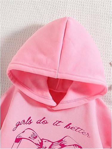 SweatyRocks Girl's Cute Graphic Print Hoodie Casual Long Sleeve Cherry Pullover Sweatshirts(Pink Bow,9 Years)