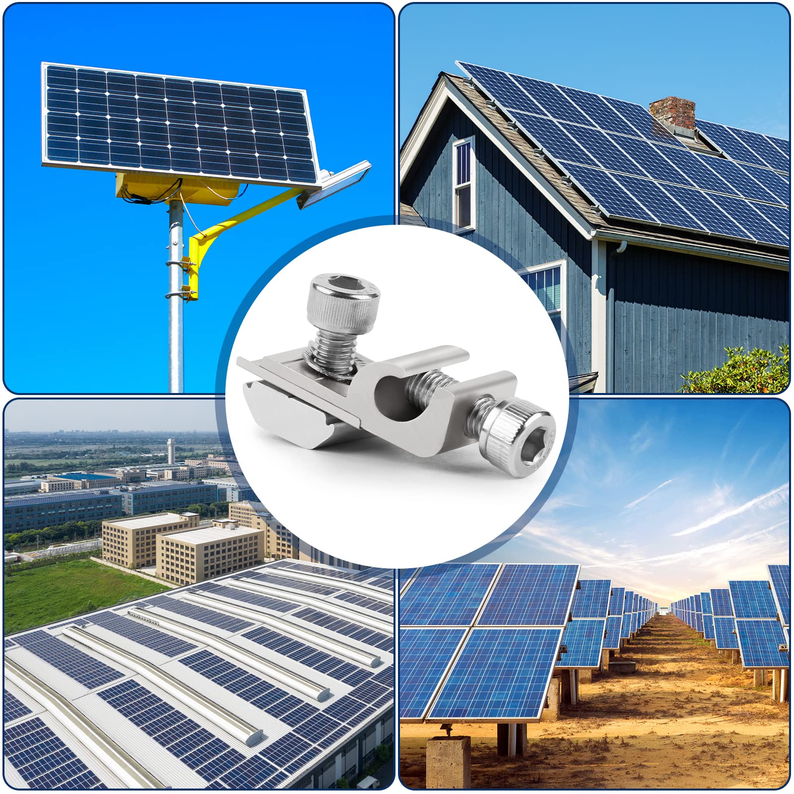 4 stuks aardingsclips voor bevestiging van fotovoltaïsche modules - montagebeugels