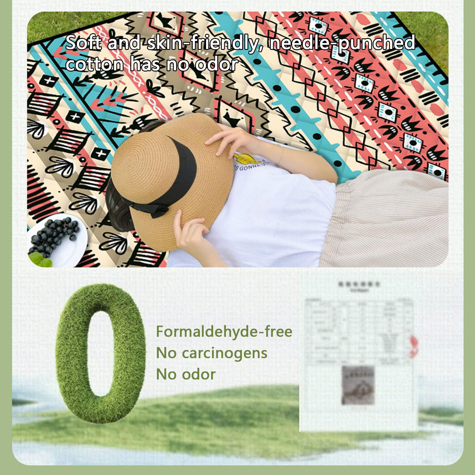 Coperte Picnic Accessori Campeggio Con Retro Impermeabile Tappetino Spiaggia Per Escursioni All'aperto Giardino Famiglia Viaggi-Orange
