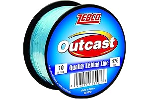 Zebco Outcast 10 lb Monofilament Fishing Line: Strength, Low Memory, and Minimal Stretch