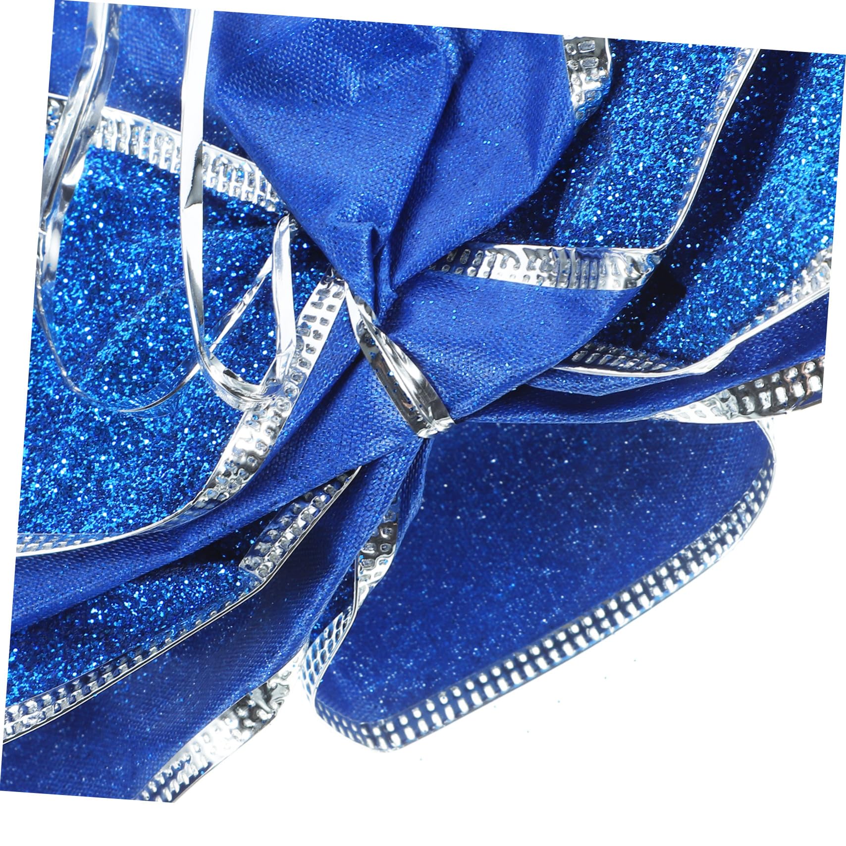 5piezas Lazo Navideño Brillante De Cinta Azul para Obsequio para Árbol De Navidad Decoración De Cinta De Navidad Adornos