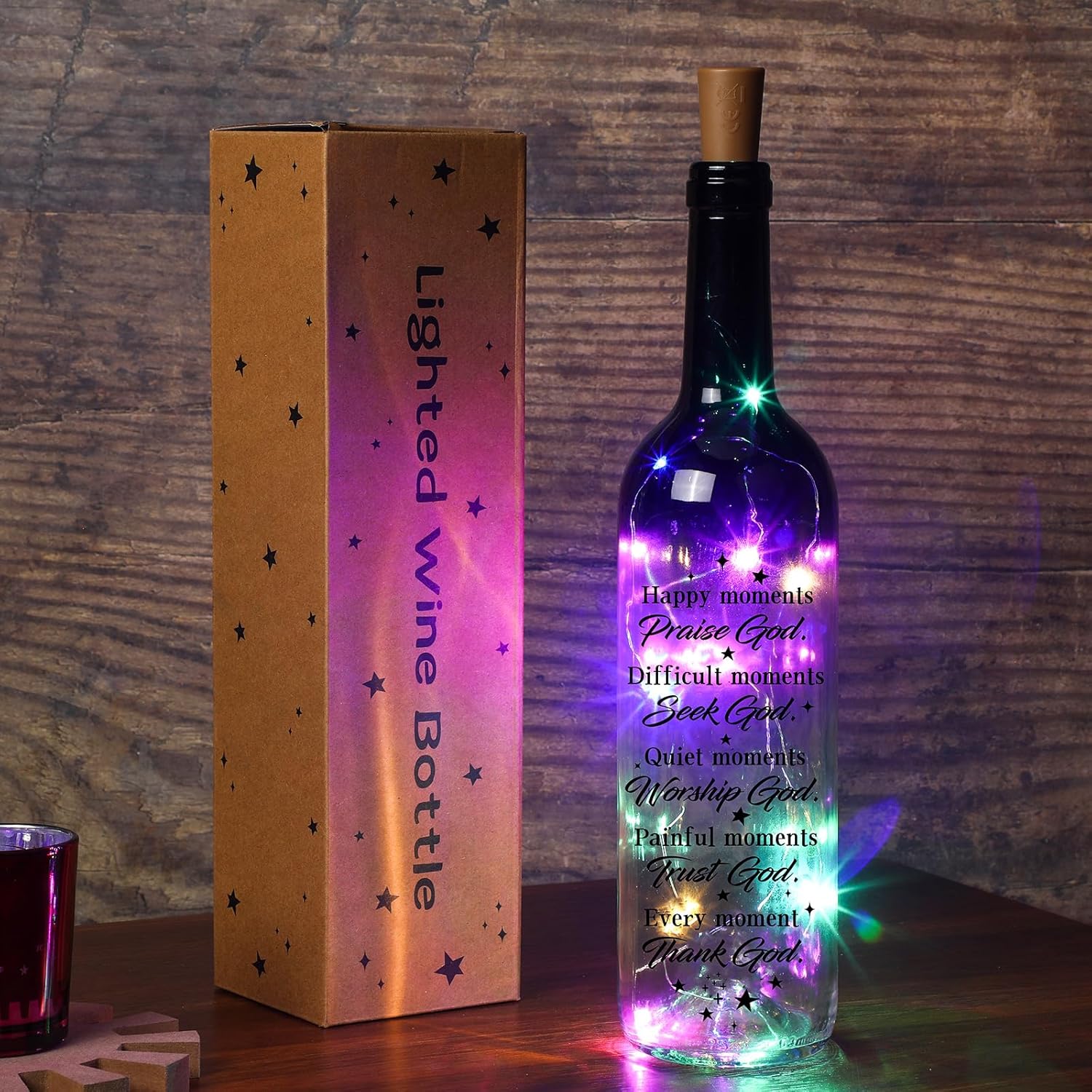 Umigy Wine Bottle Lights with Cork Christian Gifts LED