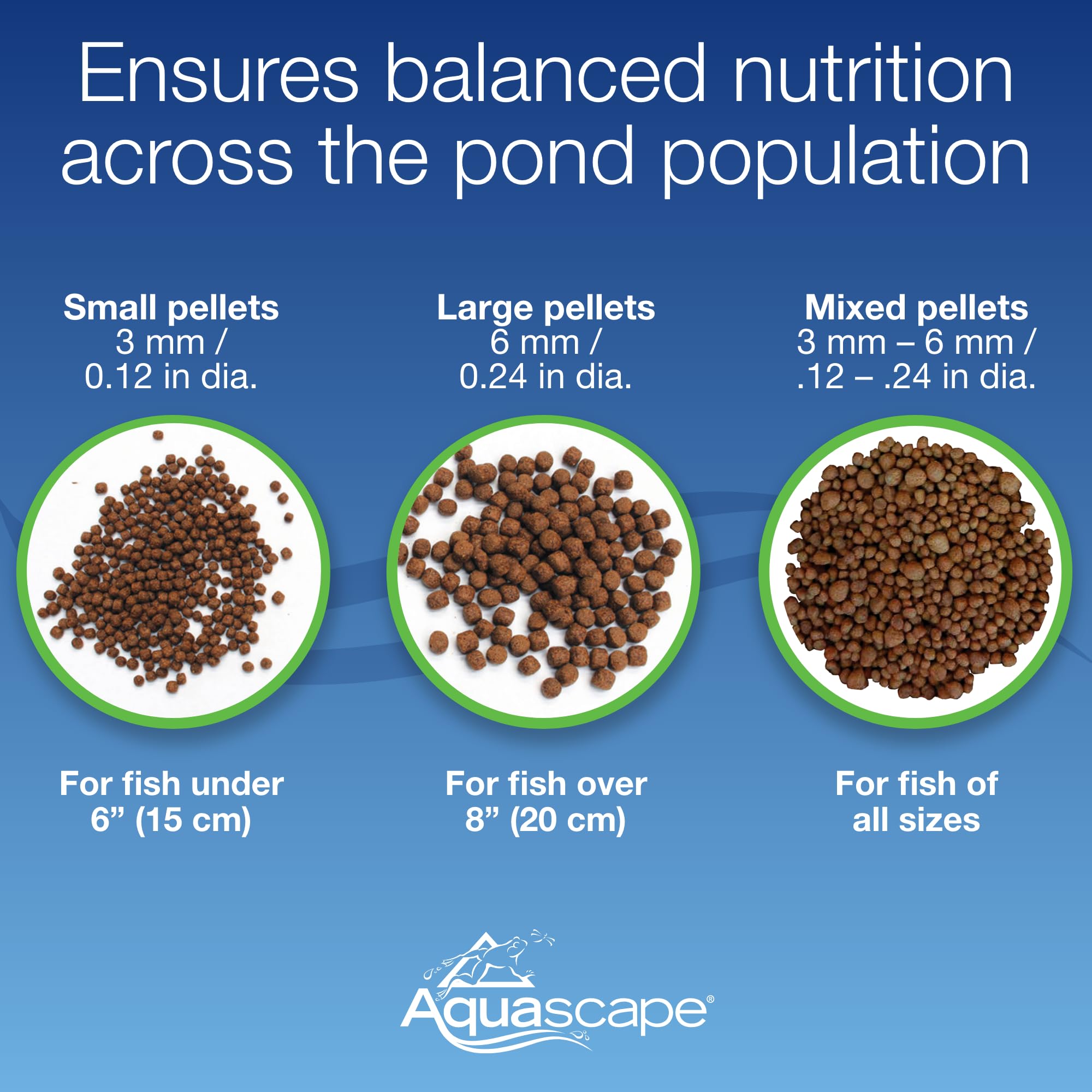 Aquascape Comida para estanques y Koifischene Premium, varios tamaños de pellets de 4,4 libras