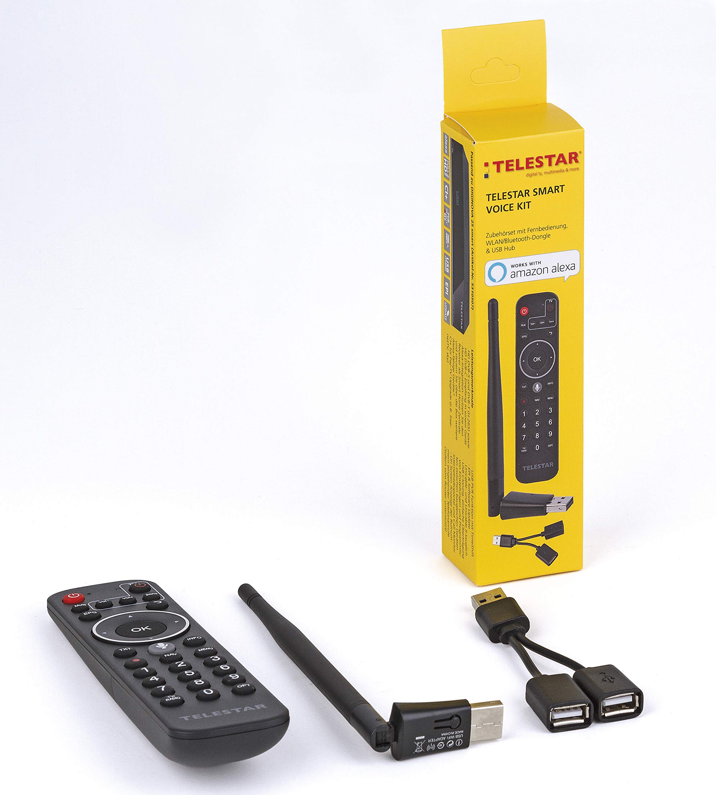 TELESTAR SMART Voice KIT – Receiver-Zubehör (für DIGIONVA 25 smart, zur vollständigen Nutzung der Alexa Funktionen – ohne zusätzliches Echo Gerät)