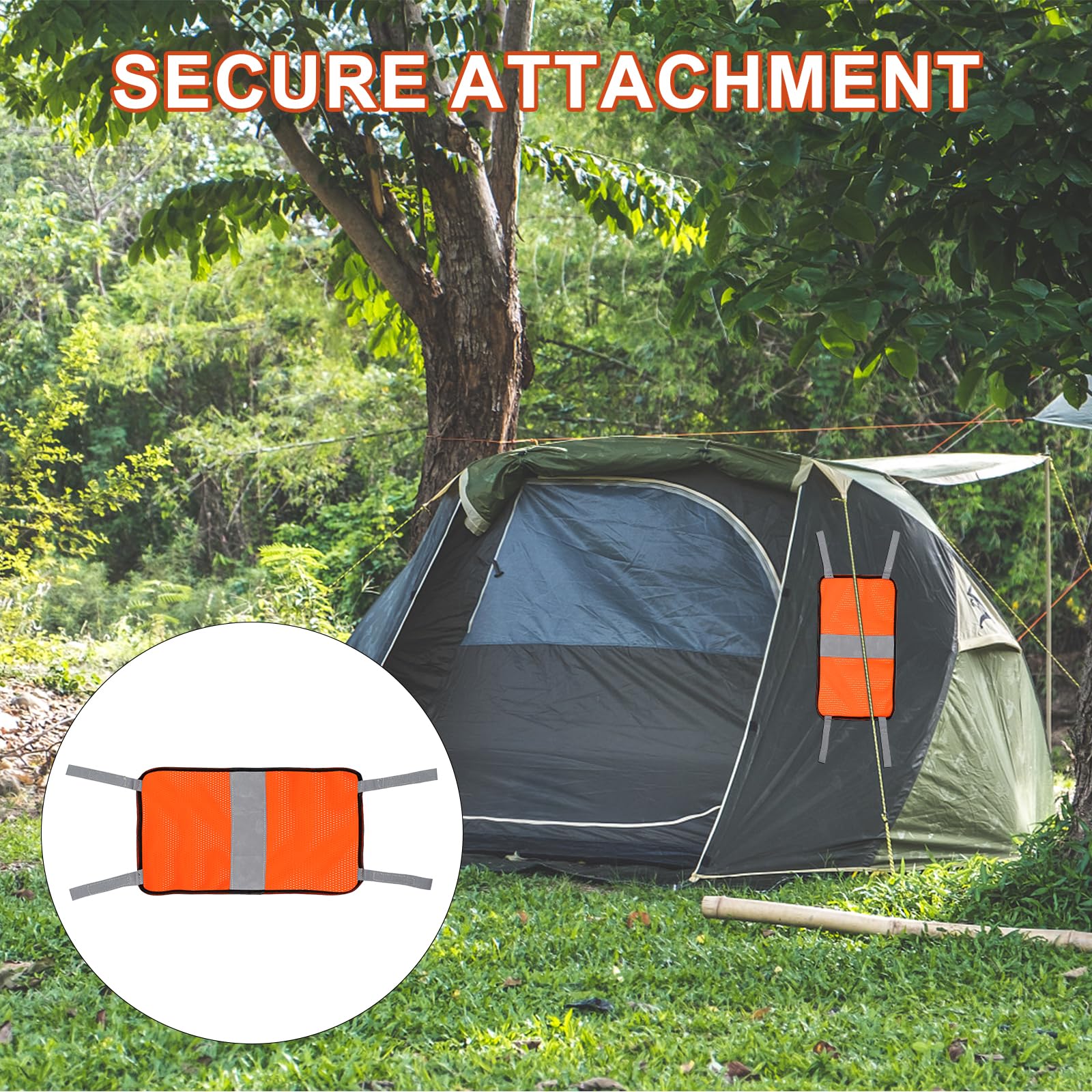 Pannello Di Sicurezza Arancione Blaze – Ad Alta Visibilità Con Strisce Riflettenti, Per Zaino, Tenda E Attrezzatura Outdoor (22,8x51 Cm)