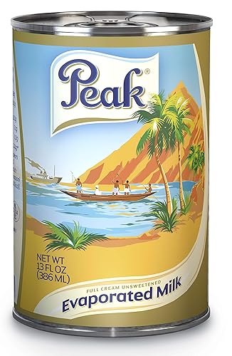 Peak Leche en crema completa evaporada, 13 onzas líquidas (paquete de 4)
