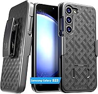 Vista 11 de Funda diseñada para Samsung Galaxy S23 con funda de clip para cinturón, funda de teléfono con función atril, color negro