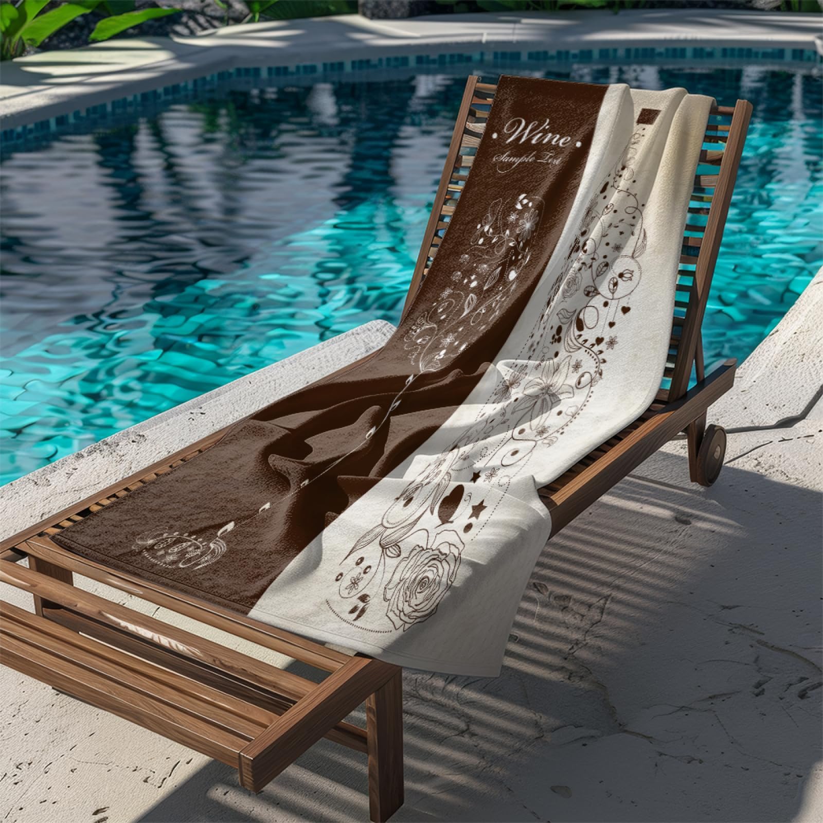 Telo Mare Microfibra 210x230 Stile Rurale Marrone Telo Spiaggia Grande Antisabbia,XXL Asciugamano Mare, Asciugatura Rapida, Stuoia Spiaggia Leggero E Portatile
