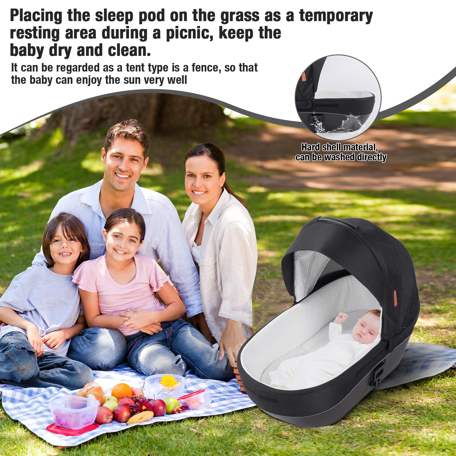 Cochecito Bebe 3 Piezas Con Capazo,Sistema De Viaje, Cochecito PortáTil Plegable De Alta VisióN,Cochecito Compacto Con Altura Regulable,0-48 Meses