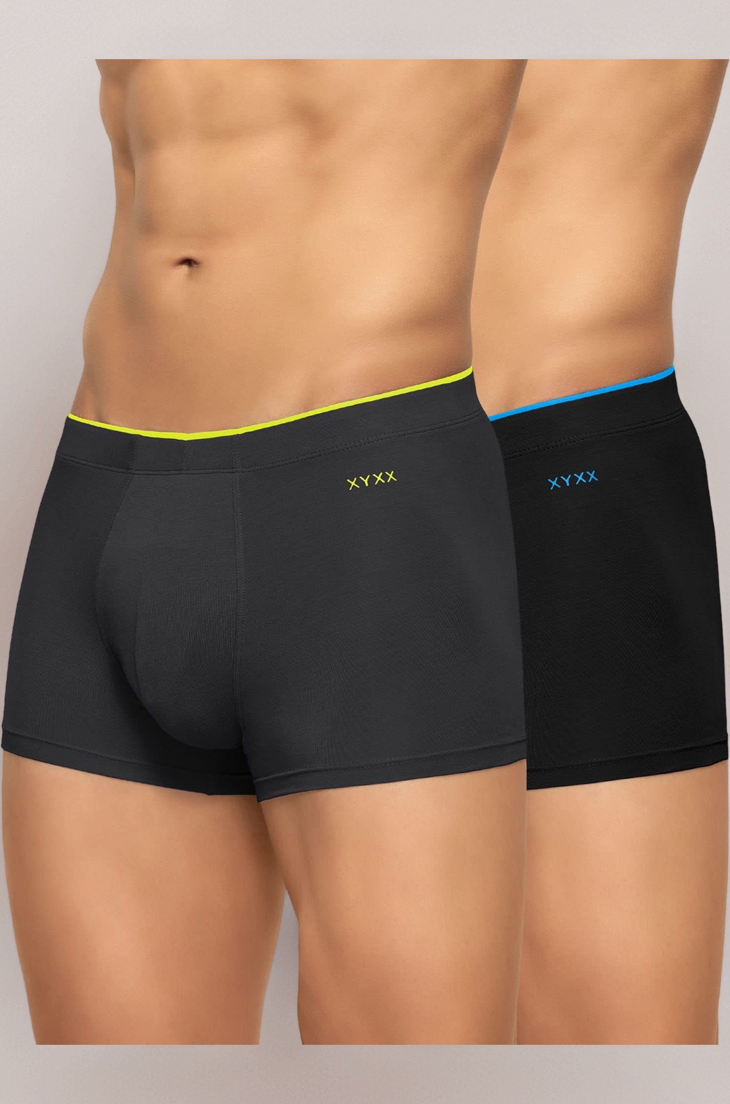 XYXX Men's Underwear Uno IntelliSoft Antimicrobial Micro Modal Trunk Pack of 2