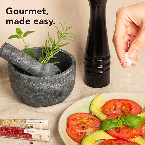 Miniatura 3 de Craftly Caja de regalo de sal y pimienta, juego de especias y condimentos para cocinar, 6 sales y 6 pimientos, Himalaya, hawaiano, limón romero,