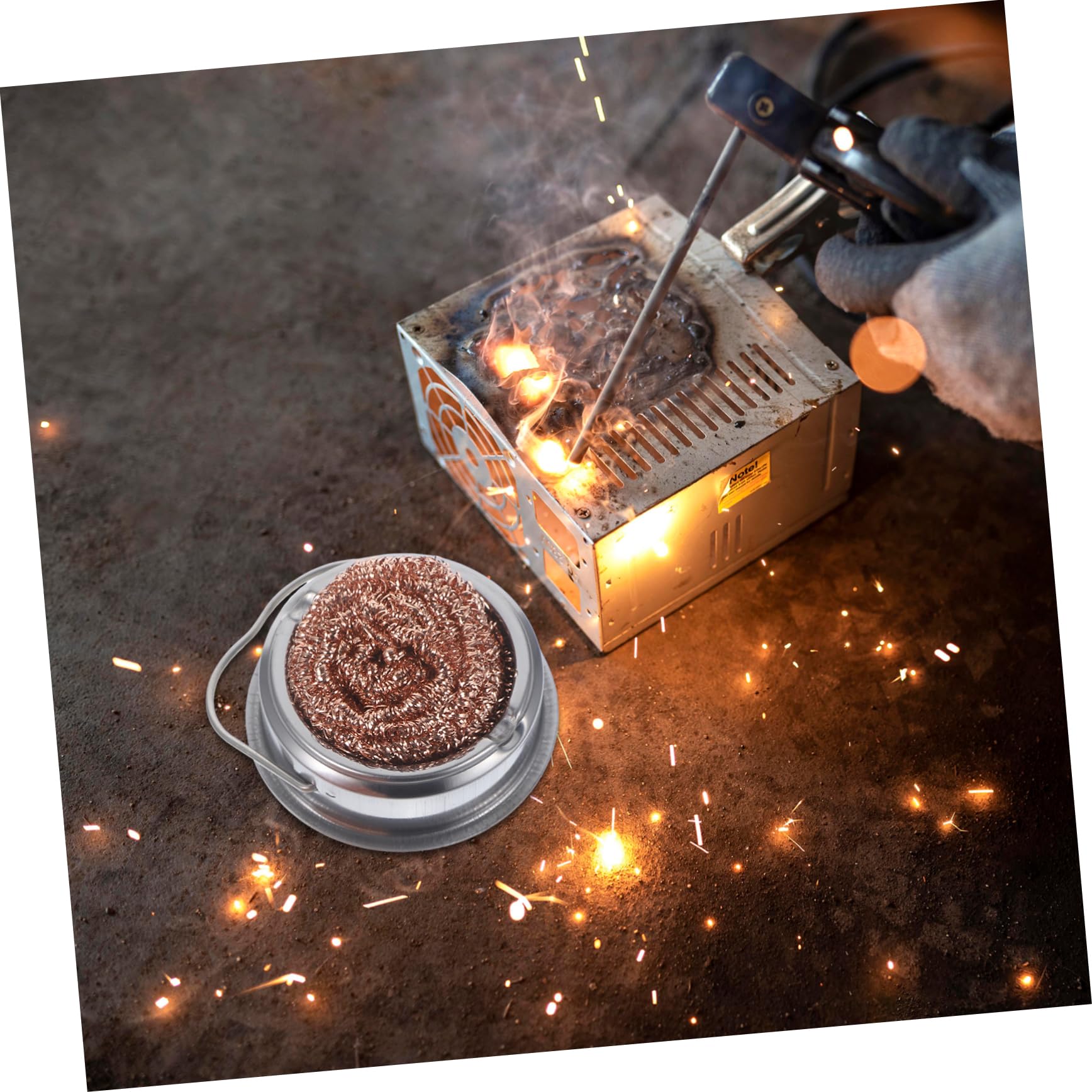 Cabilock Soldering Tip Iron Cleaner Nozzle Pliers Set Wire Cleaning Balls Wire Scrubber Kit