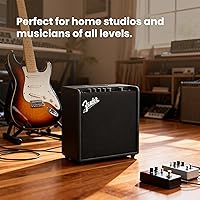Vista 3 de Fender Mustang LT25 - Amplificador combinado de guitarra con cable y paquete exclusivo de púas de 12 piezas de Austin Bazaar