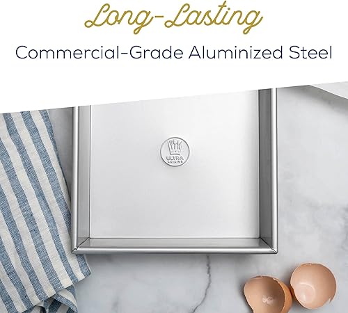 Miniatura 4 de Ultra Cuisine Molde cuadrado para tartas, barra de acero antiadherente, fácil de liberar, herramienta duradera para hornear, ideal para brownies,