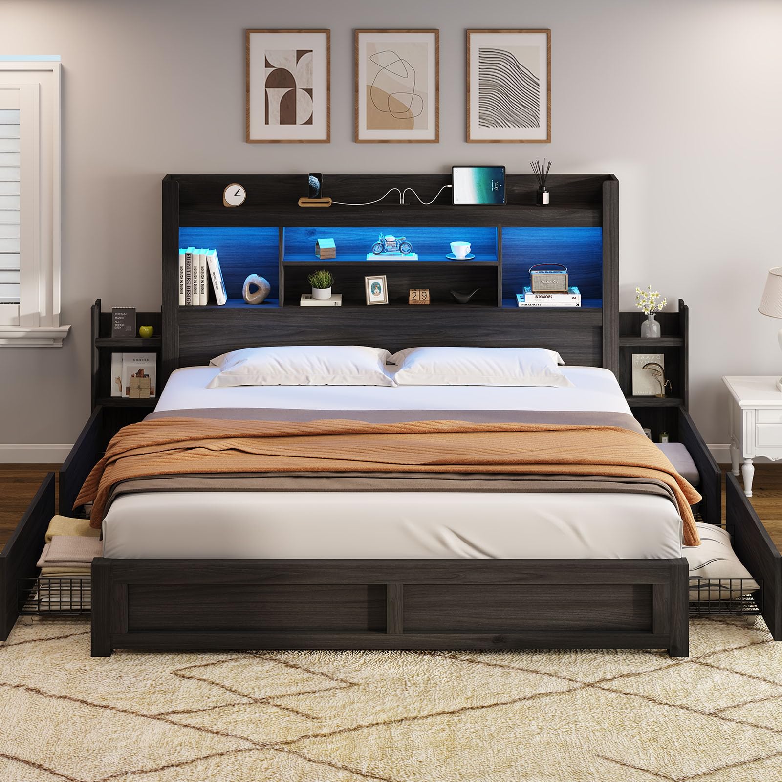 AMERLIFE King Size Bed Frame