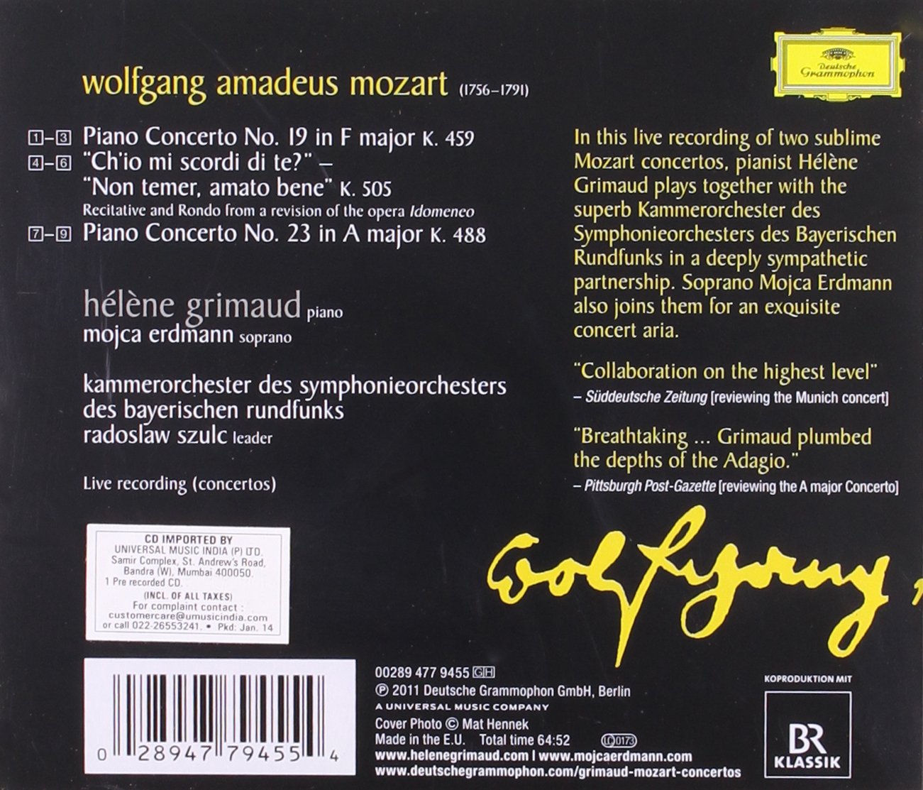 Mozart Piano Concertos Nos. 19 & 23