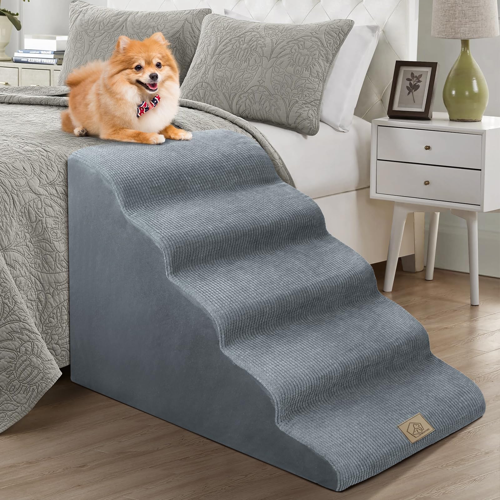 Mestuel Large Dogs Stairs to High Bed, 23in Foam Pet