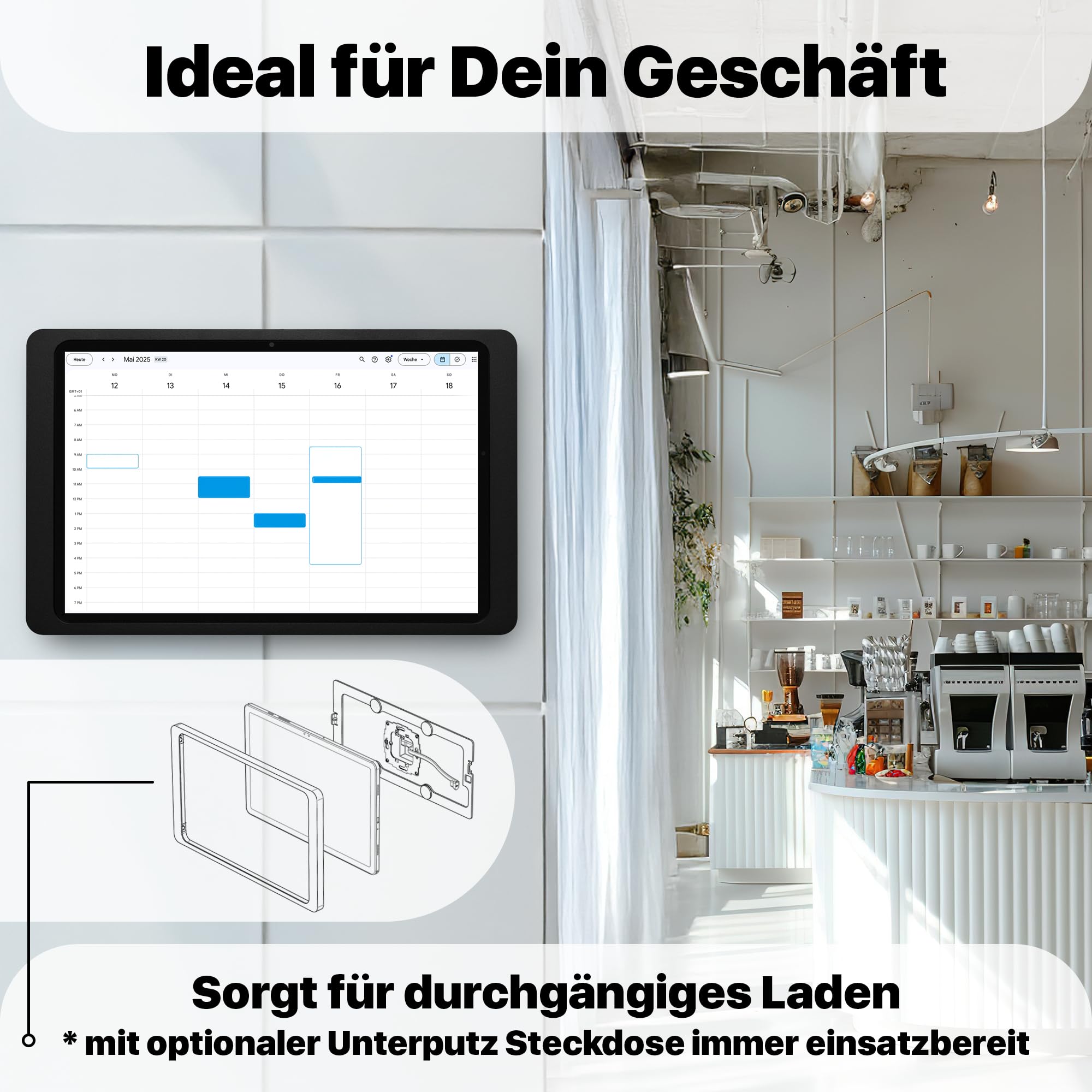 Companion Wall 2.0 - Tablet Wandhalterung für iPad, Air & Pro und Samsung Galaxy Tab - Tablethalterung mit Diebstahlschutz für die Wand - Hochwertige Verarbeitung & Zeitloses Design