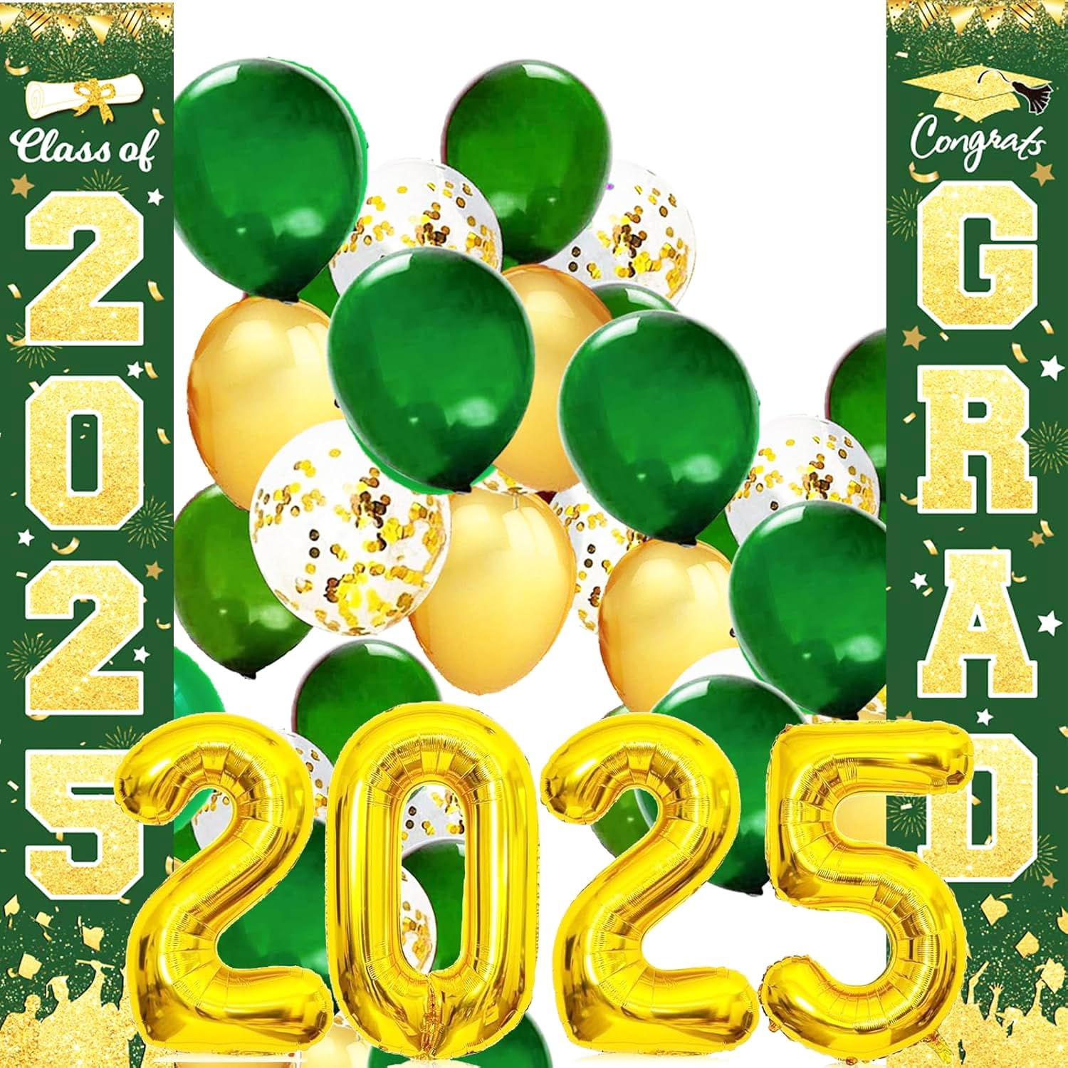 Buy 28 Pack Graduation Centerpieces For Tables 2022, Green And Gold Graduation Centerpiece...