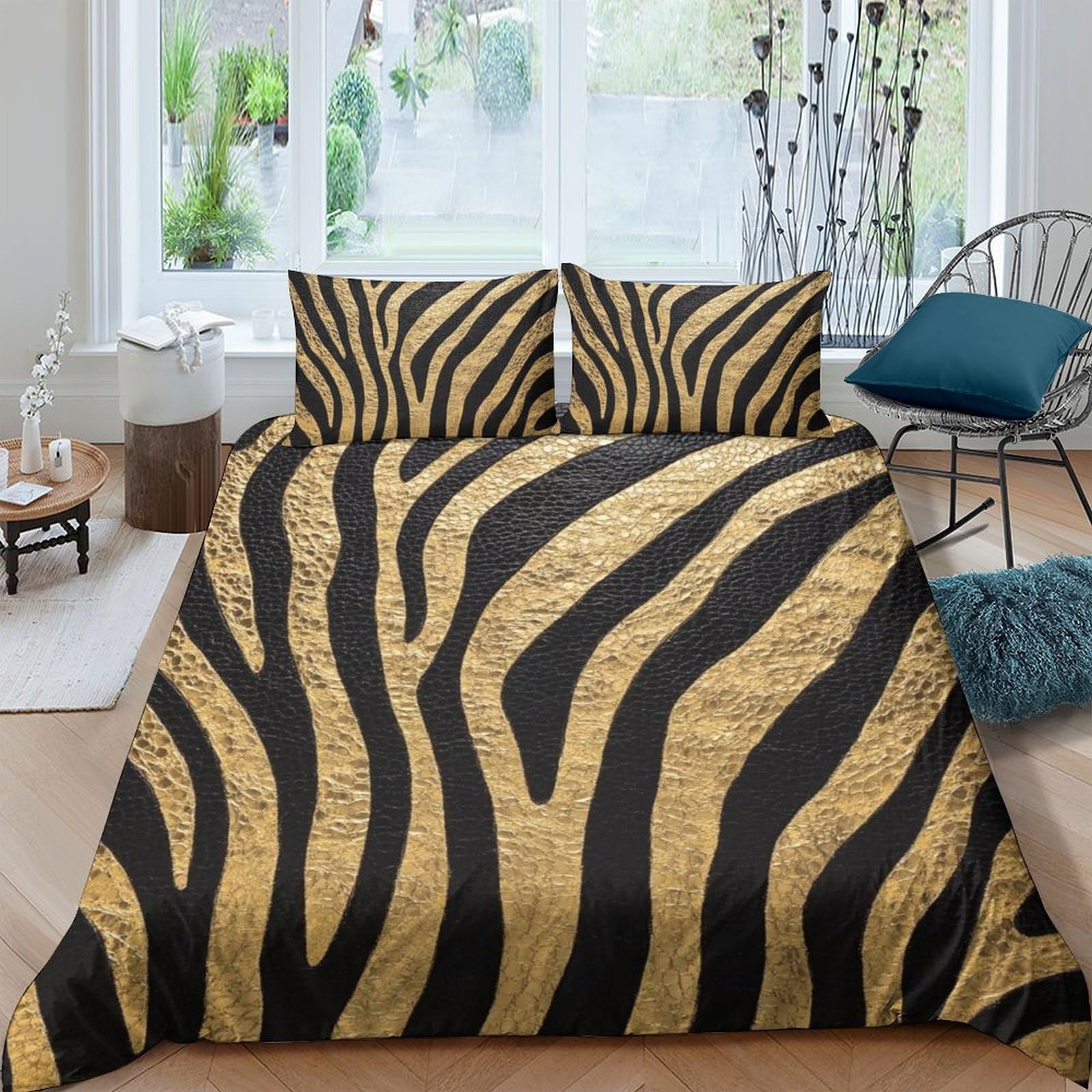 Ctjqhvkz Style-5 3D Printed Zebra Pattern Fitted Sheet Microfiber Animal Stripe Bed Cover For Bedroom Guestroom Dorm Mattress Decor Single（135X200cm）