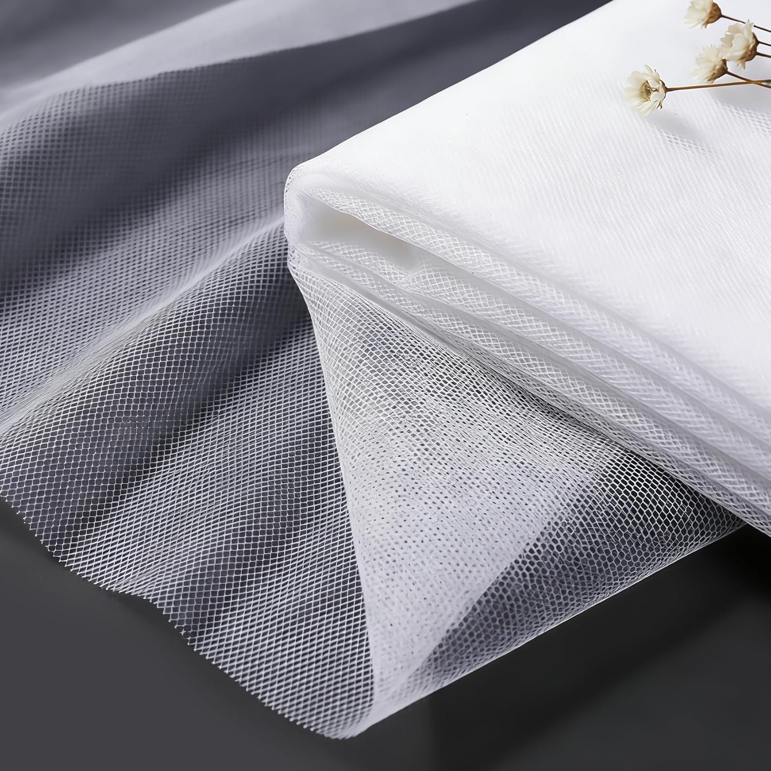 White Tulle Fabric 108" x 10 Yards for Wedding Decoration Pew Bows Christmas Gift Wrapping Ceiling Draping Baby Shower Birthday Party Reception DIY Craft Supplies